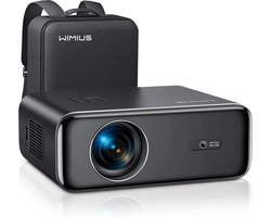 Wimius - Beamer - Projector Beamer - Projector 4k - 1080P - Automatische focus - met WiFi 6 en Bluetooth 5.2 - 600ANSI - Buiten- en thuisprojector - Zwart