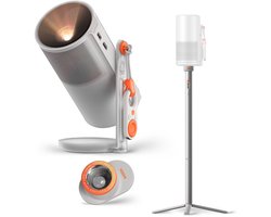 XGIMI MoGo 4 met Creatieve Sunset Filter en PowerBase Stand – Draagbare Smart-projector – Beamer – 360° Rotatie – Ingebouwde Batterij – Google TV/Netflix-licentie – Harman/Kardon 2x 6W luidsprekers – Dolby Audio – Bluetooth Speaker Modus