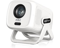 XGODY Gimbal N5 Mini Projector - Smart 1080P Full HD Beamer - 4K Ondersteuning - WiFi 6 & Bluetooth 5.4 - Ingebouwde Speakers - Draagbare Mini Beamer Thuisbioscoop - WhaleOS - Wit