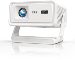 XGODY Premium Mini Beamer - Alles-in-één Smart TV Projector - 2026 model - Android 14.0 - WiFi 6 & Bluetooth 5.4 - 4k ondersteuning - Beamer - Inclusief Hdmi kabel - Home Cinema - Wit