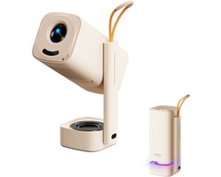 Yaber T1 Pro Mini Beamer – Draagbare Thuisbioscoop – LED‑Moodverlichting – 8 W TurboSonic Sound – 1080p Full HD – 180° Gimbal & Auto‑Focus – Wi‑Fi 6 & Bluetooth – 40‑120″ Short‑Throw