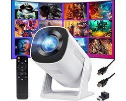 YOTON Y4 Mini Projector 720P HD, 200 Inch Groot Scherm Projector met Automatische Keystone Correctie en Bluetooth 5.2, iOS Bekabelde Verbinding voor Home Theater Film Gaming