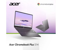 Acer Chromebook Plus 514 CB514-6HT-31LN - 14 inch Touchscreen - Core 3 - 8GB - 128GB - Verlicht toetsenbord - Grijs