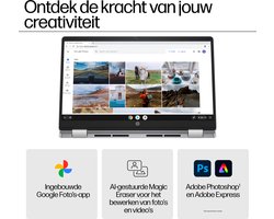 HP Chromebook x360 14b-cd0635nd Intel® Core™ i3 i3-N305 35,6 cm (14") Touchscreen Full HD 8 GB LPDDR5-SDRAM 256 GB eUFS Wi-Fi 6 (802.11ax) ChromeOS Zilver