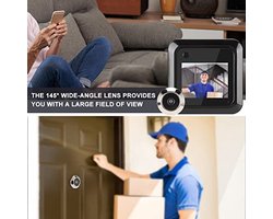 2.4 Inch Smart Door Viewer, TFT LCD Screen 0.3MP Peephole Viewer Door Camera Cat Eye Doorbell, 145° Wide Angle Camera Photo Recording