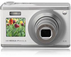 4K Digitale Camera voor Fotografie, 10x Optische Zoom Digitale Camera, Autofocus met Ultra HD Dubbel Scherm, 60 MP Anti-shake Draagbare Buitenvideocamera, Camcorder voor (Wit)