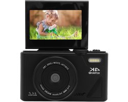 4K Digitale Camera voor Fotografie 18x Zoom Autofocus Retro Videocamera Camcorder met 3 Inch Klapscherm 64 MP Reiscompactcamera voor Selfie-vloggen - 18x Zoom - Autofocus .