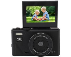 5K Digital Camera, 75MP Vlogging Camera, with 18x Zoom, 3 Inch Flip Screen, HD Compact Camera, for Travel Photography (BLACK)