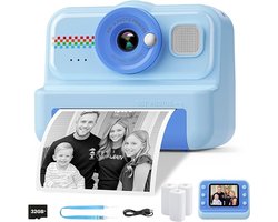 ACEP Fotocamera voor kinderen - 32G - HD/1080P - Fotocamera - Fototoestel - Lichtblauw - Kinder camera - Instant Print met fotpapier - Kinderen van 3 tm 12 jaar