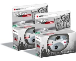 AGFA PHOTO PACK 2 x 601026 - Appareil Photo Jetable LeBox Black&White, 27 Photos, Objectif Optique 31 mm - Gris