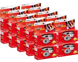 AGFA PHOTO PACK 20 x 601020 - Appareil Photo Jetable LeBox Flash, 27 photos, Objectif Optique 31 mm - Gris et Rouge