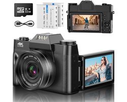 ApexArte® Vlog Camera voor Beginners - Videocamera voor Kinderen en Volwassenen - Handycam - 4K Kwaliteit