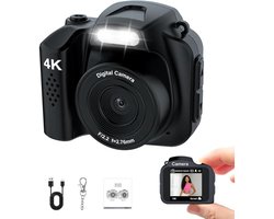 Camera - Mini retro digitale camera - 1,54-inch LCD-scherm - Y2K-stijl - Ondersteunt 4K-video-opname - 128 GB geheugenkaart - Compact en draagbaar - Ontworpen als een spiegelreflexcamera - Geschikt voor reizen en creatieve fotografie