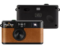 Campsnap Digitale Camera - Schermvrije Retro Fotocamera - 8 Megapixel - 2000 foto's - Minimalistisch Vintage Design - Met Flits - Oplaadbaar - 4GB - Bruin