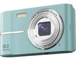 Compact Camera - Compactcamera's - Compact Camera Fototoestel - 50MP - Groen - Inclusief 64GB Opslagkaart