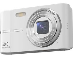Compact Camera - Compactcamera's - Compact Camera Fototoestel - 50mp - Wit - Inclusief 64GB Opslagkaart