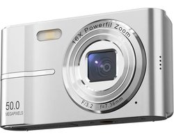 Compact Camera - Compactcamera's - Compact Camera Fototoestel - 50mp - Zilver - Inclusief 64GB Opslagkaart