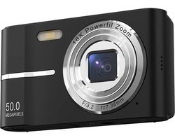 Compact Camera - Compactcamera's - Compact Camera Fototoestel - 50MP - Zwart - Inclusief 64GB Opslagkaart