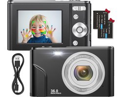 Compacte 1080P HD Digitale Camera met 36MP en 16x Digitale Zoom voor Beginners en Kinderen