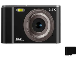 Digitale camera 2,7K 48MP 1080P, 16x zoom, 32GB geheugenkaart