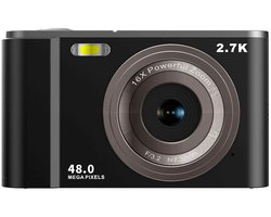 Digitale camera 2,7K 48MP 1080P, 16x zoom, anti-shake, gezichtsherkenning