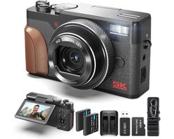 Digitale Camera 4K & 56MP - Vlog Camera met 2 Batterijen - Ideaal voor beginners