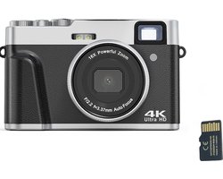 Digitale camera 4K/48 MP/16x zoom/autofocus/zoeker/anti-trilling/32 GB kaart