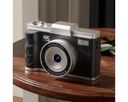 Digitale camera - Autofocus 4K Vlogging-camera met SD-kaart, 64MP draagbare compacte point-and-shoot digitale camera voor tieners en volwassenen met 16x zoom, anti-shake, 2 batterijen (zwart)