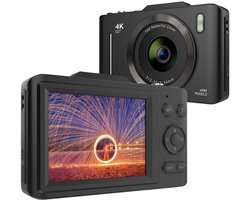 Digitale Camera voor Foto en Video - 2,8-inch IPS Scherm - 16x Digital Zoom-functie - Anti-Shake - Smart Focus - Ingebouwde Zaklamp - met Koord - geschikt voor 32GB - 128GB Geheugenkaarten