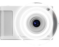 Digitale camera voor kinderen - 1080P vintage kindercamera, 2,4 IPS-scherm kindercamera met 16 LED-vullichten, verjaardagscadeau voor senioren, tieners, studenten, beginners - Wit
