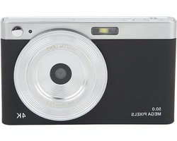 Digitale Camera voor Kinderen - 288 Inch IPS HD-videocamera Beginners - 4K Vlogging-camera Autofocus - 50 MP 16x Zoom - Ingebouwd LED-vullicht - Oplaadbare Zakcamera voor Studenten - Kinderen - Zwart .