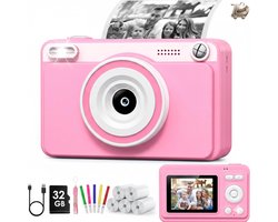 Digitale Instant Fotocamera voor Kinderen - Ideaal voor Kerst en Verjaardag - Eenvoudig te Gebruiken - Inclusief Oplader en Geheugenkaart - Perfect voor Creatieve Foto's en Video's