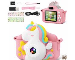 Digitale Kindercamera 1080P HD - 2.0" LCD - Videocamera voor Meisjes en Jongens - Inclusief 32GB SD Kaart - Speelgoed Geschenk voor Kinderfeestjes en Kerst - Voor Kinderen van 3-10 Jaar - Roze