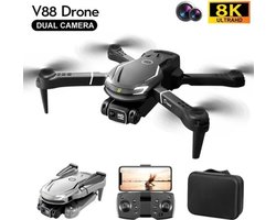 Huiselijk Geluk v88 8k Dual - Drone - Drone met Camera - Drone met Camera voor Buiten - 8k video - 45 min - 50x zoom