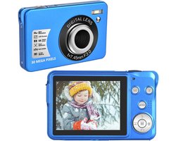 iFoulki 30 MP digitale camera 1080P compacte digitale camera 2,7 inch LCD-scherm minicamera 8x digitale zoom voor volwassenen, kinderen, beginners (blauw)