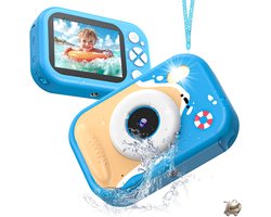 Kinder Camera Waterproof HD 1080P – 2.4 Inch Scherm – Onderwater Digitale Camera voor Kinderen – Video & Fotocamera – Cadeau voor Jongens en Meisjes – Blauw