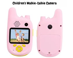 Kinder Walkie Talkie met Camera | Walkietalkie 100 Meter Bereik & Dubbele Camera | HD Video Recorder | Schattig Roze Speelgoed voor Meisjes en Jongens | Cadeau Idee