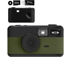 K&L Digitale Camera - Schermvrij - Oplaadbaar - 16.000 Foto's - Fotocamera - Vintage - Inclusief 32GB - Duurzaam - Groen