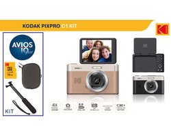Kodak C1 compact camera - kantelbaar scherm - bruin - KIT