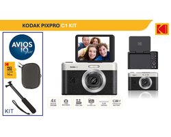 Kodak C1 compact camera - kantelbaar scherm - zwart - KIT