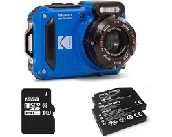 Kodak WPZ2 - Compactcamera - Onderwatercamera - 16 megapixel - Blauw- + 16gb geheugenkaart + 2e accu