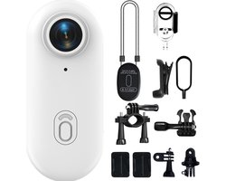 Mini Action Camera - Draagbare bodycam met duim-POV-functie - Draagbare videorecorder met IPX7 waterdichte onderwatercamcorder, helmbevestiging en magnetische sport-DV voor op de fiets - Wit
