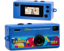 Mini digitale camera met 0,96 inch LCD-scherm, 1080P, 130° groothoeklens, met de look van oude foto's uit de jaren 90, sleutelhangerformaat, ideaal als verjaardagscadeau, onderdeel van een collectie met 8 verschillende ontwerpen (32 GB).