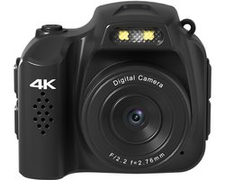 Mini sleutelhangercamera 4K 64MP vintage digitale camera, retro nostalgische videocamera in zakformaat met led-licht, geschikt voor tieners, volwassenen, kinderen en beginners in fotografie, zwart