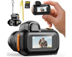 Mini sleutelhangercamera - HD 1080P - kleine camera - met 64GB TF-kaart - Fotografiegeschenken - Kleine Camerasleutelhanger - geschikt voor tieners, volwassenen, kinderen en beginners in fotografie -Het perfecte cadeau - zwart