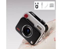 Molain Mini Digital Camera - Full HD 1080P - Sleutelhanger - Retro - Foto & video - Met flits - Build in speaker - Zwart