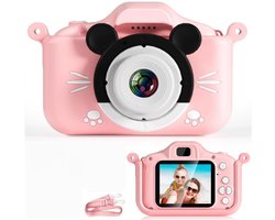 NAXSIR Multifunctionele HD Kindercamera met Cartoon-ontwerp, Twee Kansen (Voor- & Achterkant), Time-lapse Functie