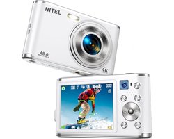 Nitel Digitale Camera 4K Full HD - Fototoestel - Fotocamera - Compact Camera - Vlog Camera - Voor Kinderen - Inclusief 64GB - Wit