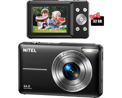 Nitel Digitale Camera - Fototoestel - Fotocamera - Compact Camera - Vlog Camera - Voor Kinderen - Inclusief 32GB