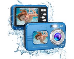 Onderwatercamera waterdicht 48MP/4K/16x zoom/dubbel scherm/autofocus